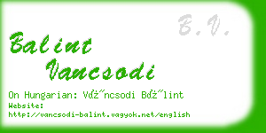 balint vancsodi business card